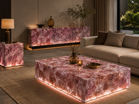 Panneaux rétroéclairés en quartz naturel poli, pierres semi-précieuses, pour comptoirs de bar, bureaux d'accueil et dessus de tables consoles