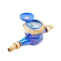 Medidor de Agua de Alta Calidad con Cubierta de Cobre y Tuerca de Cobre, Medidor de Agua Fría Mecánico Roscado Rotatorio