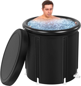 אמבט קרח עם מכסה לספורטאים XL: אמבט צלילה קר חיצוני עם כיסוי, 116 ליטר קיבולת בריכת צלילה ניידת לאמבט קרח - Product Image 1