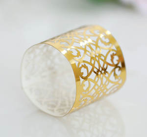 Serviettes jetables bon marché, boucle pour serviettes, porte-serviettes en papier, décoration, anneaux à serviettes creux pour mariage, Noël - Product Image 3