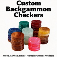 Jeu de société de loisirs : Jeu de dames, Backgammon, Jeu de pions style Fingerdish – Pièces de remplacement en résine à bords lisses