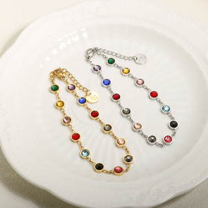 Fashion Women <strong>UK</strong> King Buckle Link Chain Charm 18K Gold Crystal Minimalist Variety Charm Stainless Steel Bracelet Jewelry - Product Image 5