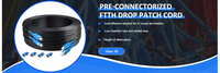 Kabel Patchcord Fiber Optik SC/APC/UPC 100M 150M Indoor Outdoor, Kabel Drop Fiber Optik