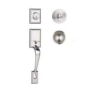 Ensembles <span class=keywords><strong>de</strong></span> poignées <span class=keywords><strong>de</strong></span> porte d'entrée sécurisées en alliage <span class=keywords><strong>de</strong></span> zinc avec <span class=keywords><strong>plaque</strong></span> carrée pour porte double - Product Image 6
