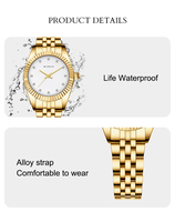 Montres-bracelets pour femmes de luxe en or Cadeau de vacances Montre à quartz étanche en acier inoxydable Montre décontractée simple à la mode pour femmes