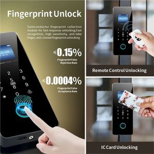 Cerradura Inteligente Tuya Wifi para Puerta de Vidrio, con Huella Dactilar, con Marco y sin Marco, Código, Tarjeta, Llave, Oficina 601-wifi, Desbloqueo por Huella Dactilar, Acceso Seguro Wi - Product Image 3