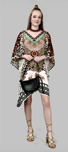 Robe longue caftan africaine en viscose pour femme, poncho tunique ample style kimono, aspect satiné soyeux, tenue de vacances bohème décontractée - Product Image 4