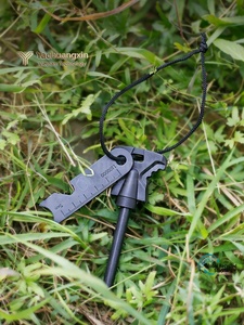 Metal <b>Fire</b> Starter Stick With Measuring Ruler And Rope Handle Outdoor Survival <b>Tool</b> - Product Image 6
