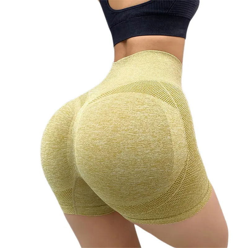 Oem Naadloze Workout Shorts Voor Vrouwen Hoge Taille Scrunch Butt Lifting Buik Controle Yoga Gym Atletische Biker Shorts