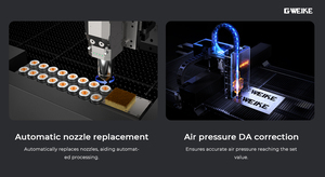 Fournisseur professionnel <span class=keywords><strong>G</strong></span>.weike, machine de découpe laser à fibre en acier inoxydable à 4 axes, refroidissement par eau, haute précision, prise en charge par l'IA - Product Image 3