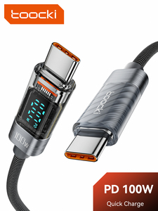 Affichage numérique Transparent 1m 6A 100W PD Charge rapide 100W 6A <span class=keywords><strong>Câble</strong></span> USB c vers USB C Extension de <span class=keywords><strong>téléphone</strong></span> portable Type c Chargeur Cabl - Product Image 6