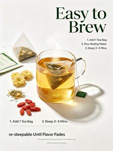 Té Herbal Natural para el Cuidado del Cuerpo en Bolsitas Piramidales, Crisantemo, Diente <span class=keywords><strong>de</strong></span> León, Raíz <span class=keywords><strong>de</strong></span> Bardana, Sin Cafeína, OEM, Marca Privada, Venta al Por Mayor - Product Image 4