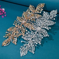 Accessoires de cheveux de mariée de luxe en strass perlés et appliqués en cristal pour robes de bal et décorations