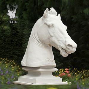 Doğal beyaz mermer at heykel el oyma beyaz taş at heykelleri bahçe dekorasyon için - Product Image 5