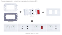 Schuko Soket Adaptor Universal Modular, Soket Listrik Pc Putih, Soket Dinding 110V-250V AC 2 Gang 13a Ac