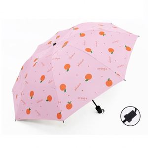 Parapluie promotionnel pliable en trois sections, noir, anti-UV et anti-pluie, pour étudiants, enfants et femmes, personnalisable, idéal comme cadeau. - Product Image 1