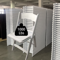 Chaise Pliante en Résine Blanche, Légère et Robuste (1000lb), pour Banque, Mariage, Extérieur, Prix Abordable