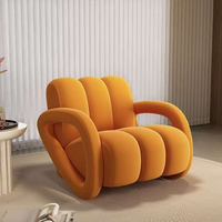 Fauteuil de détente géométrique moderne pour salon, canapé droit simple ou double en tissu, chaise de repos pour petit appartement ou chambre à coucher