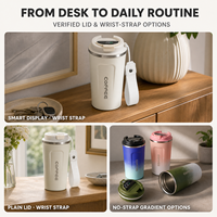 Mug à café isotherme portable JUNVOY en acier inoxydable 304, anti-chute, avec logo personnalisé, contenance 6 heures, isolation sous vide intelligente et ergonomique