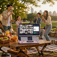 Valise trolley 27 pouces avec hub de divertissement, écran tactile FHD 1080P, Android 14, stockage, batterie rechargeable, double micro sans fil