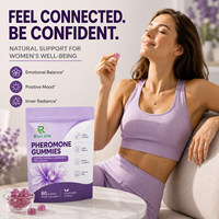 Gummies aux Phéromones OEM Maca Fenugrec L-Arginine Vitamine E pour la Confiance et l'Humeur, à Base de Plantes, Marque Privée, Complément Alimentaire, 60 Gummies