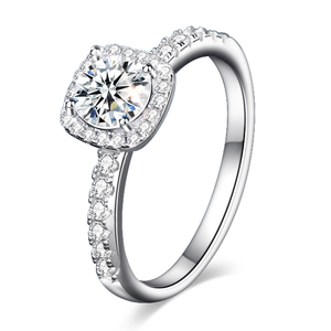 Commercio all'ingrosso 925 argento Sterling VVS1 diamante Moissanite anelli di fidanzamento <span class=keywords><strong>solitario</strong></span> Cluster cuore Design 1 CT per le donne - Product Image 1