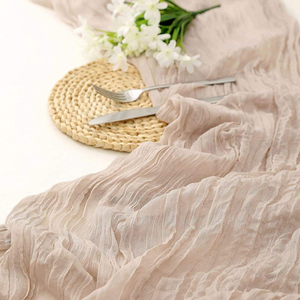 Chemin de table bohème pour mariage, personnalisable, motif uni, polyester/coton, pour la maison, les hôtels, les salles à manger, saison d'automne - Product Image 1