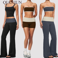 Ensemble 4 pièces pour femme : débardeur, short de cyclisme, tenue de danse et d'entraînement, séchage rapide, respirant, vêtements de sport athlétiques, taille haute, pour l'été, la gym et le fitness