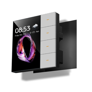 Interruptores <span class=keywords><strong>de</strong></span> Pared Inteligentes Tuya <span class=keywords><strong>de</strong></span> 3.5 Pulgadas 2026, 100-240VAC, Zigbee Wi-Fi, 4 Vías, Material <span class=keywords><strong>de</strong></span> PC Android, Estándar del Reino Unido, 10A, Automatización del Hogar - Product Image 1