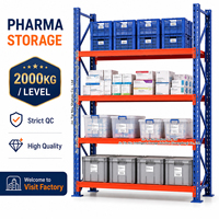 Système de rayonnage à palettes robuste 2000 kg par niveau pour le stockage en entrepôt pharmaceutique et les bacs en plastique