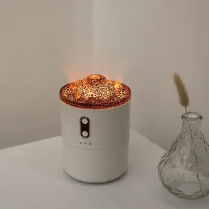 2024 Amaz 450ml Tragbarer Feuer Ultraschall Vulkan Luftbe feuchter Vapor izer Aroma Diffusor Mit 3D Flame Jellyfish Spray