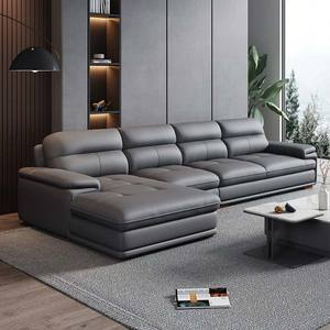 Mobili per la casa soggiorno divano divano in pelle divano angolo Set soggiorno moderno divano componibile con ottomana - Product Image 3