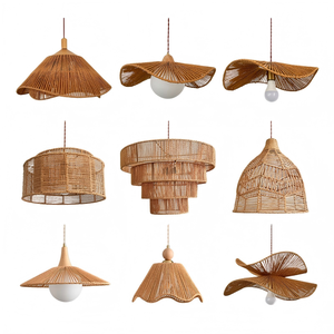 Lampadario Rustico in Rattan Artistico per Ristorante, Negozio di Hot Pot, Giardino, Casa, Negozio di Abbigliamento, Lampada a Sospensione E27 - Product Image 6