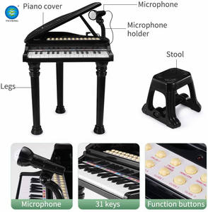 Teclado <span class=keywords><strong>Infantil</strong></span> <span class=keywords><strong>2022</strong></span> para Niñas de 3 a 6 Años, Piano para Principiantes con Micrófono, Juguetes Musicales Multifuncionales para Bebés - Product Image 2