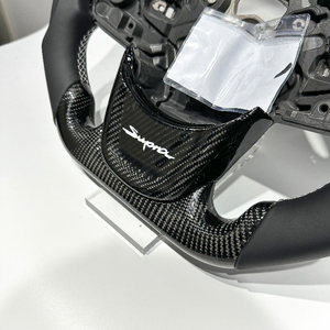 พวงมาลัยคาร์บอนไฟเบอร์สีดำสำหรับ Toyota Supra A90 <span class=keywords><strong>GR</strong></span> MK5 2016 2018 2020 <span class=keywords><strong>2022</strong></span>สีดำรถแข่งสำหรับ Toyota Supra - Product Image 3