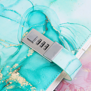 Shangjia A5 Password <b>Notebook</b> PU Leather <b>Lockable</b> Diary Creative Trends 100 Pages UV Printing - Product Image 3