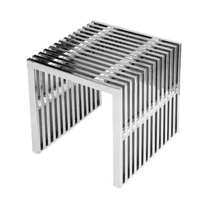 YIPJ Modern Creative Simple Design Stainless Steel Coffee Table Side Stools Bench