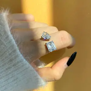 Anelli Dylam come Jenner madre e figlia anelli gioielli donna 8A con anelli regolabili aperti tagliati a fiori di ghiaccio
