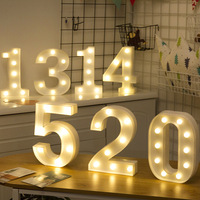 26 lettres de l'alphabet anglais romantique DIY MR et MRS Led chapiteau lettre Light Up numéro arabe