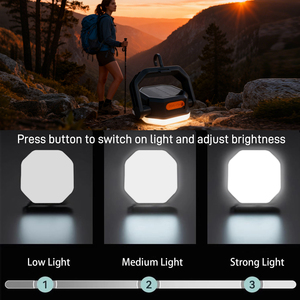 Lampe de camping portable à énergie solaire, suspendue, rechargeable, LED intelligente avec indice de protection IP65, certifiée RoHS, à intensité variable - Product Image 5