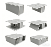 Casa Contenedor Modular Expandible con Estructura de Acero, Sala de Estar y Dormitorio, Diseño Moderno para Apartamentos, Glamping, Resorts y Villas junto al Lago