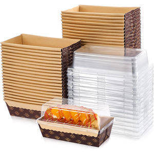 מחבת אפייה נייר אפייה חד פעמיות עם מכסה פלסטיק חום עמיד מאפין נייר אניה עובש - Product Image 1