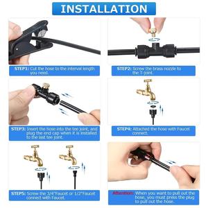Sistema de Pulverización por Nebulización Negro de Baja Presión, Kit Atomizador de 80 Pies, Serie Micro Spray, para Enfriamiento Exterior y Riego de Jardines - Product Image 3