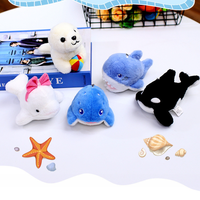 Porte-clés en peluche douce d'animaux marins, lot de 5 animaux marins en peluche pour décoration de porte-clés, cadeaux Dauphin, Requin, Orca, Phoque, Beluga