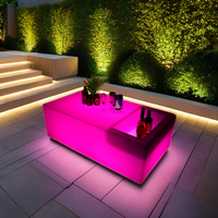 Meubles LED, table LED, tables de fête avec seau à glace, table de bar extérieure pour bar, soirée, discothèque, événements