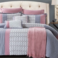 Para KOSMOS ropa de cama bordada de microfibra juego de edredón acolchado de 8 piezas 200TC estilo liso con 8 Uds uso doméstico edredón al por mayor