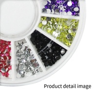 SunelPort Perhiasan Kuku 3D Kartun Jelly 2mm Berlian Warna-warni 12 Warna Kotak Disk Akrilik Cerah Datar DIY Ornamen Kuku Berkilau