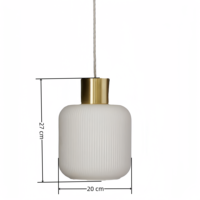 Décor à la maison nordique moderne led suspension nervuré verre opale abat-jour or support de lampe pour salle à manger cuisine chambre