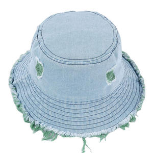 Vente en gros de casquettes de sport, de camping et de course à pied de mode personnalisées, chapeau seau en denim de haute qualité - Product Image 5