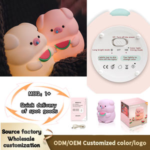 Golosa famiglia Design minimalista USB ricarica Silicone LED luce notturna lampada da scrivania per dormire per camera da letto regalo per le ragazze - Product Image 2